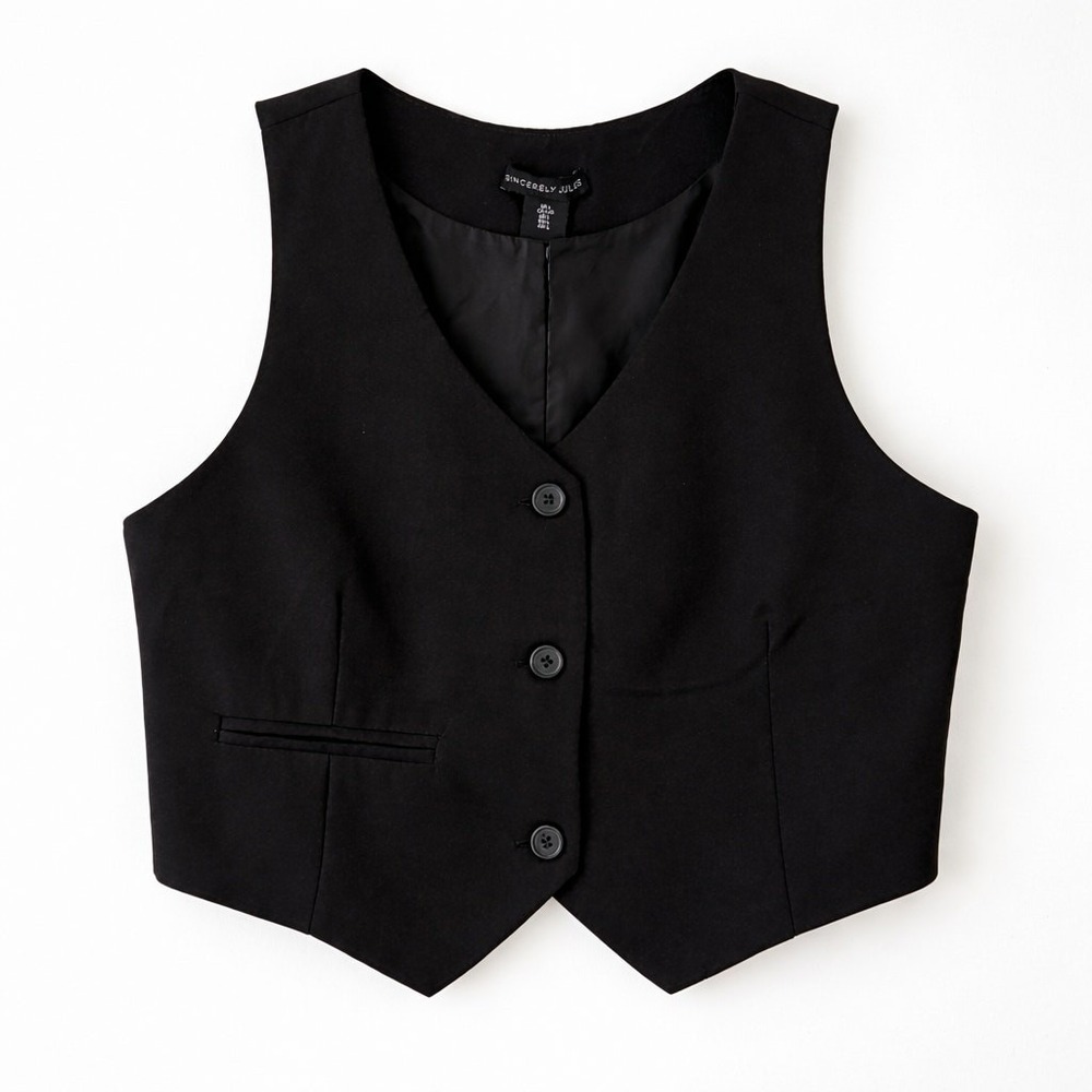 NWT Poetcore Normcore Minimalist Elegant Chic Black Vest Size Large Whimsygoth